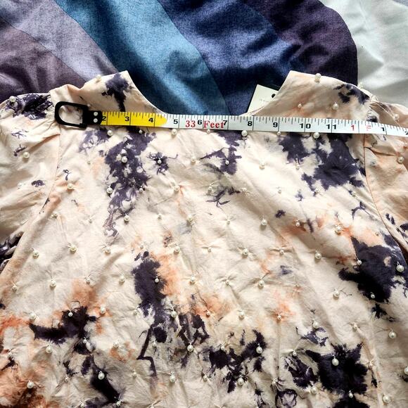 NWT SCOTCH & SODA COTTON TIEDYE TOP WITH PEARL DETAILS XS - Picture 14 of 15